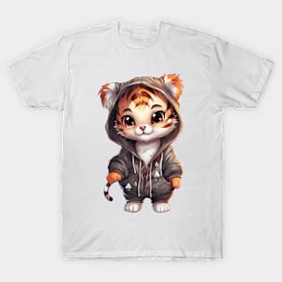 Bengal Tiger Wearing Hoodie T-Shirt